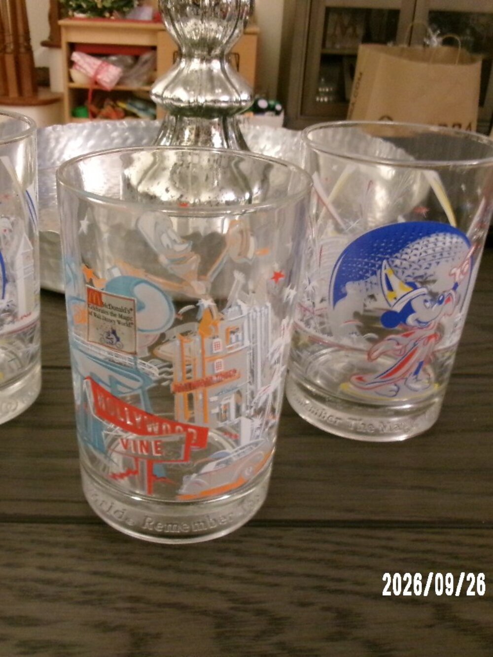 Vintage 1996 3 McDonald's Walt Disney World 25th Anniversary drinking glasses
